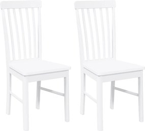 vidaXL Scaune de sufragerie 2 buc Cauciuc din lemn masiv alb
