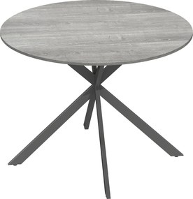 HOMCOM Masă de Sufragerie, Stil Industrial, Melamină din Lemn, Oțel,120cm X 120cm X 75cm,Stejar | Aosom Romania