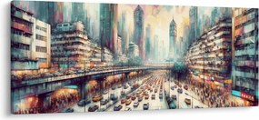 Tablou - Viața din marele oraș (120x50 cm)