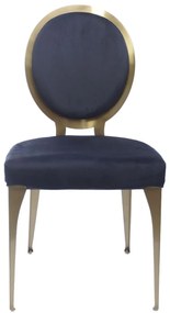 Scaun tapitat Cassari bleumarin/gold – H89 cm