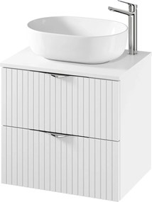 Dulap baie suspendat 60 pentru lavoar, alb mat, MDF, Cersanit Tirso - Resigilat