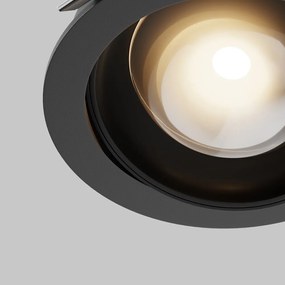 Spot incastrabil LED directionabil IP44 Lens negru 3000K 12W