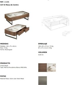 Masuta deosebita design LUX Walnut-Marble