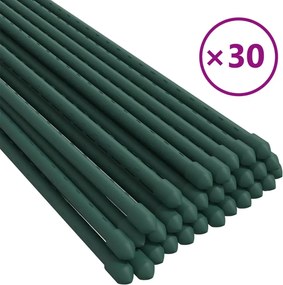 vidaXL Țăruși pentru plante de grădină, 30 buc., verde, 180 cm, oțel