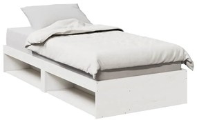 vidaXL Pat de zi fără saltea alb 100x200 cm lemn masiv de pin