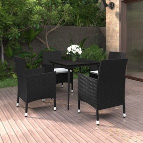 vidaXL Set mobilier de grădină cu perne 5 piese poliratan &amp; sticlă