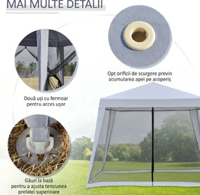 Outsunny Foisor de Gradina 3x3m cu Plasa de Tantari din Poliester si Metal | Aosom Romania