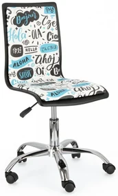 Scaun de birou ajustabil multicolor din piele ecologica si metal, Young Hello Bizzotto