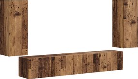 vidaXL Set comodă TV 4 pcs Lemn vechi Lemn compozit