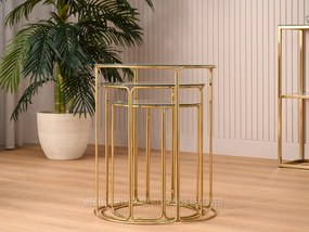 Măsuță de cafea Belianni Zest (marmură albă + auriu). 1111818