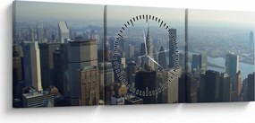Tablou - Manhattan de zi (cu ceas) (90x30 cm)