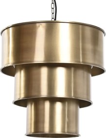 Lustră suspendată din metal, auriu, cu 3 abajururi, 41 x 42 cm, „Vichy”