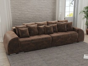 Canapea extensibilă dumonde cu 2 lăzi de depozitare si sezut confortabil din spuma high-density,Verona Madagaskar Brown 310x100 cm