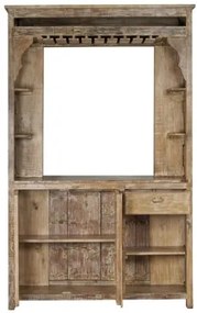 Bar din lemn masiv de tec sculptat manual, finisaj antichizat, „Maharaja”