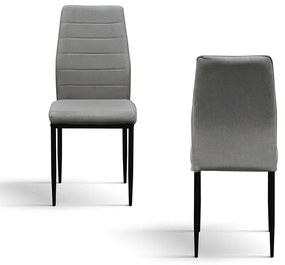SET 4 Scaune Grig, tesatura, structura metalica - GRI - STANDARD