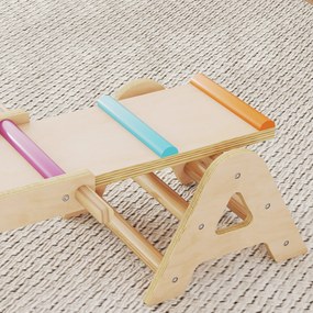 AIYAPLAY 2 în 1 Leagăn de Echilibru pentru Copii, Bârnă din Lemn, Leagăn 133 x 38 x 24 cm | Aosom Romania