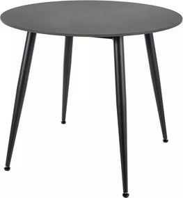 Masa rotunda de dining RION 90 cm cu blat ceramic, marmura neagra