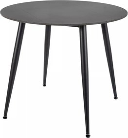 Masa rotunda de dining RION 90 cm cu blat ceramic, marmura neagra
