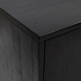 Servanta, negru, 75x35x70 cm, lemn masiv de pin reciclat 1, Negru