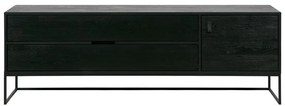 Comodă TV neagră din lemn de frasin 180x61x44 cm Silas – WOOOD