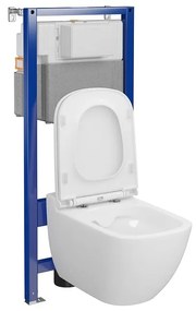 Set vas wc suspendat Caspia CleanOn cu capac soft close si rezervor incastrat C24 Aqua 50