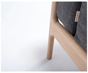 Fotoliu din lemn de stejar Gazzda Fawn, gri închis