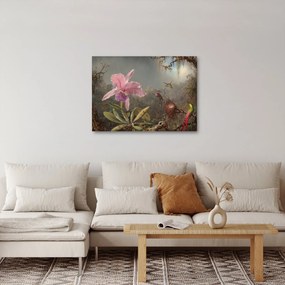 Tablou - Martin Johnson Heade, Cattleya Orchid and Three Hummingbirds, reproducere (70x50 cm)