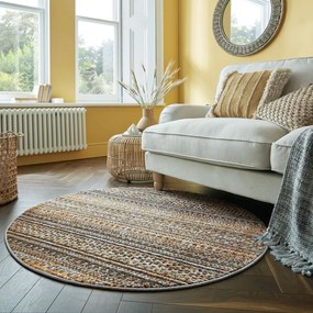 Covor galben muștar rotund 140x140 cm Camino – Flair Rugs