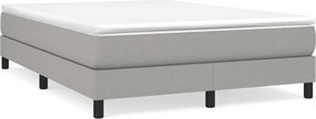 vidaXL Pat continental cu saltea, gri deschis, 160x200 cm, textil