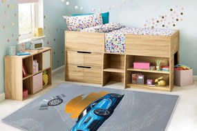 BAMBINO 41730 covor lavabil Mașină, cursă pentru copii anti-alunecare - gri / albastre - SECUNDAR-COTATI PRODUSUL