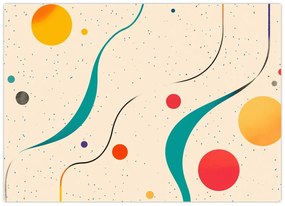 Tablou pe sticlă - Ilustrație colorată minimalistă (70x50 cm)