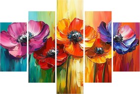 Tablou - Cinci flori colorate (150x105 cm)