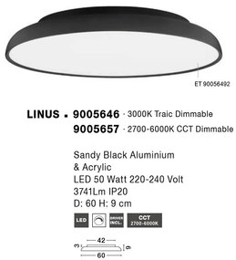 Plafoniera LED dimabila design circular LINUS D-60cm