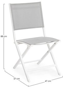 Scaun de grădină alb din metal Elin – Bizzotto