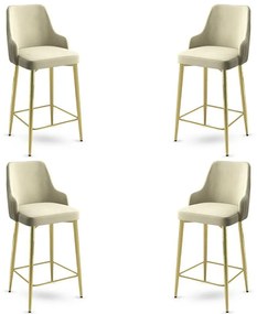 Set de scaune de bar Enox Cream and Gold, 4 bucăți