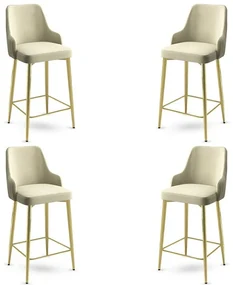 Set de scaune de bar Enox Cream and Gold, 4 bucăți