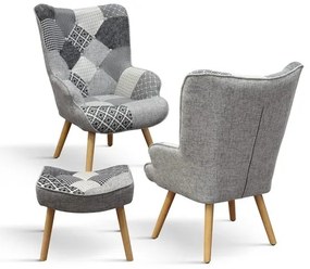 PAZZO DESIGN Fotoliu Ludovica, multicolor, cu suport pentru picioare| Aosom Romania