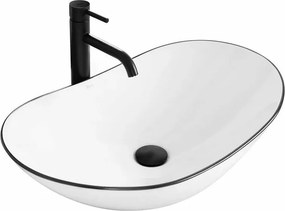 Lavoar alb pe blat Rea Royal Black Edge 62,5 cm