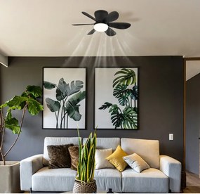 Lustra LED cu Ventilator si telecomanda DELORES negru