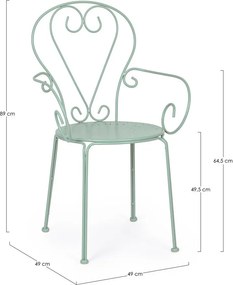 Scaun de grădină verde mentă din metal Etienne – Bizzotto