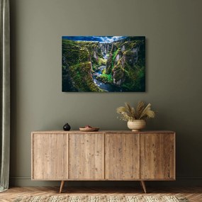 Tablou - Râu într-o vale stâncoasă (90x60 cm)