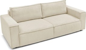 Canapea bej extensibilă cu tapițerie din catifea reiată 245 cm Nihad – Bobochic Paris