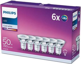Set de 6 becuri LED Philips GU10, 4,6 W, 230 V, 4000 K
