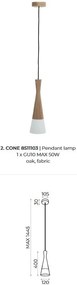 Pendul din lemn design modern Cone maro