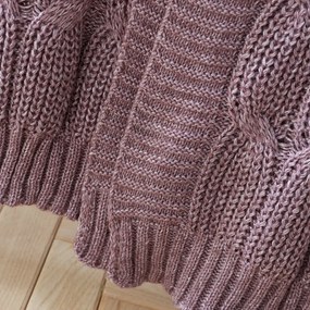 Pătură roz/violet tricotată 130x170 cm Chunky Marl Knit – Catherine Lansfield