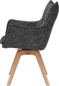 Set de 2 scaune pivotante picioare din lemn VOGUE antracit