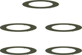 vidaXL potrivit pentru inele de copac plat 5 pcs Olivengrønn Ø60 / 90 cm