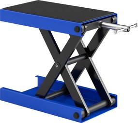 DURHAND Suport pentru Ridicarea Motocicletelor și Bicicletelor Antiderapant max 500 kg cu Înălțime Reglabilă, Suport Pliabil din Metal și Cauciuc, pentru Garaj, 41,5x23,5x10-37 cm, Albastru și Negru | Aosom Romania