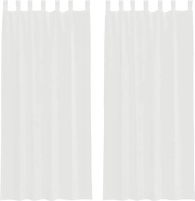 vidaXL Perdele Voile cu Bucle 2 buc Alb 140x225 cm