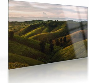 Tablou pe sticlă - Priveliște spre dealurile din Thailanda (70x50 cm)